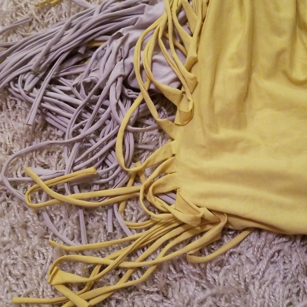 Color Block Fringe Infinity Scarf - Picture 2 of 3